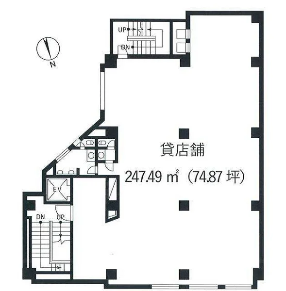 鶯谷のスケルトン物件の平面図