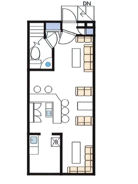 小作の居抜き店舗の平面図
