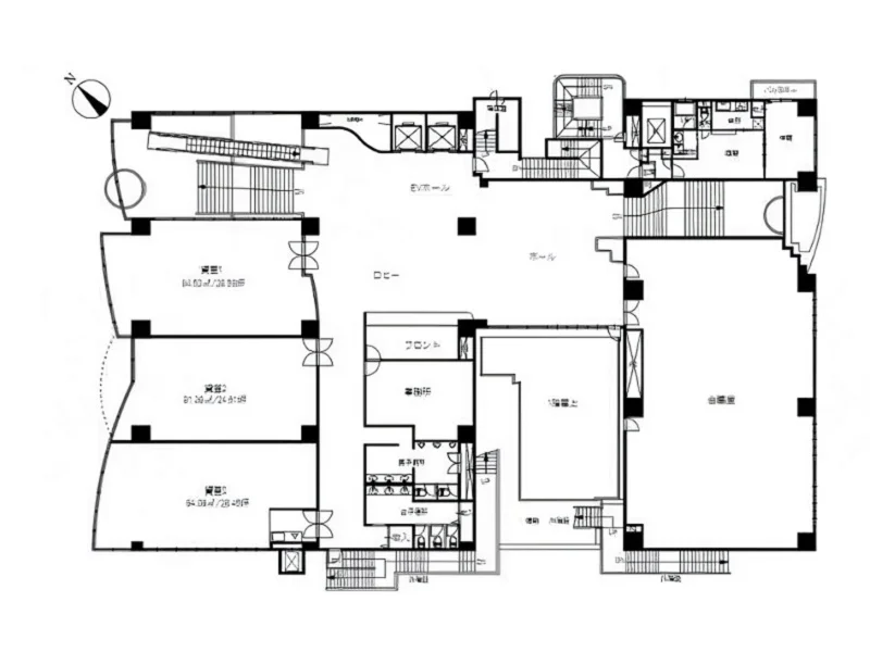 鶴ヶ島の事務所仕様物件の平面図