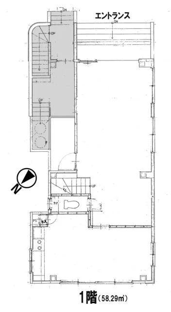 上板橋のスケルトン店舗物件の平面図
