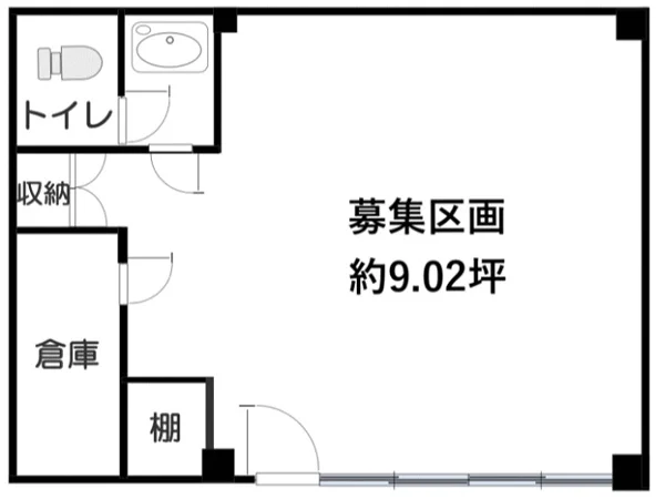 新杉田の事務所仕様物件の平面図