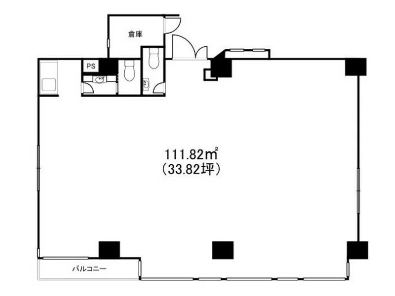 貸店舗(事務所仕様)の平面図