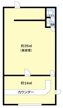 美容室・理容室の居抜き物件の平面図