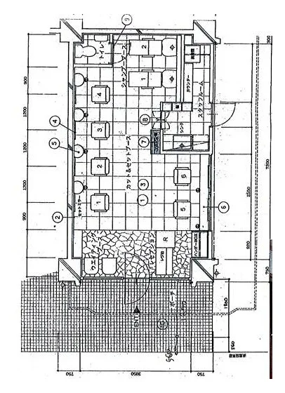 美容室・理容室の居抜き物件の平面図