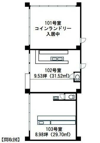 貸店舗(スケルトン)の平面図