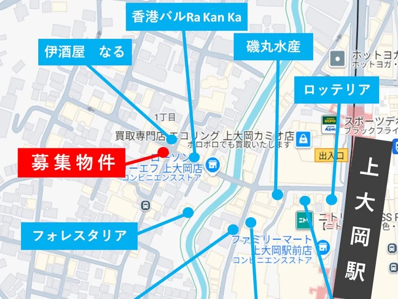 貸店舗(スケルトン)の地図