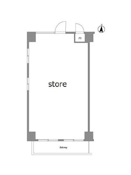 川口のスケルトン店舗物件の平面図