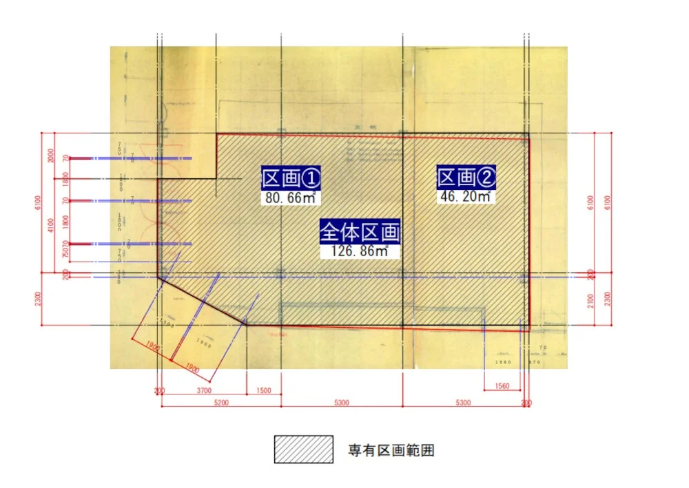 上大岡のスケルトン物件の平面図