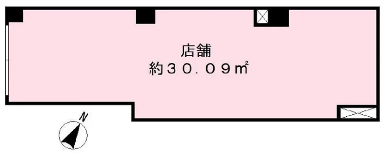 貸店舗(スケルトン)の平面図