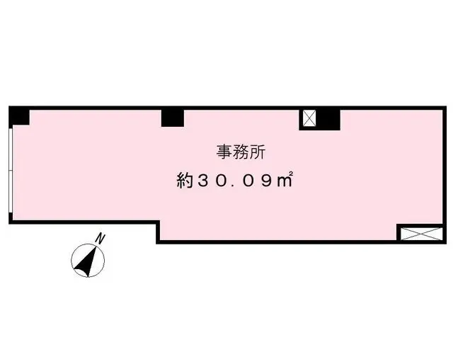 西新宿五丁目のスケルトン物件の平面図