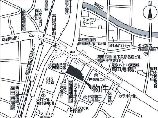 貸店舗(スケルトン)の地図