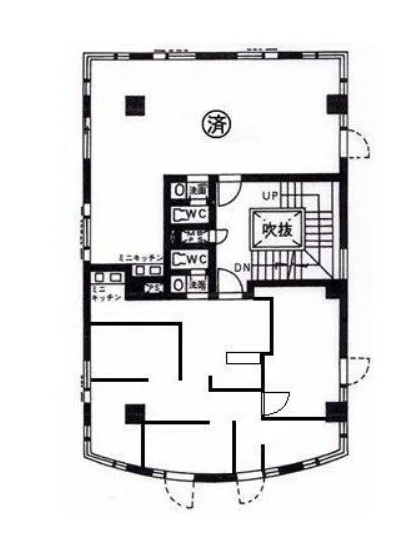 本厚木の居抜き店舗の平面図