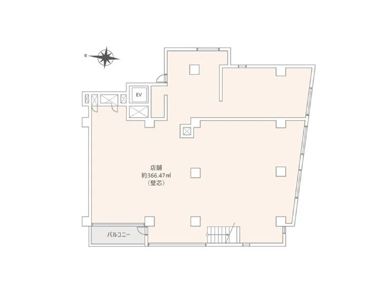 葭川公園のスケルトン物件の平面図