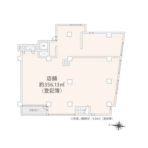 葭川公園のスケルトン物件の平面図