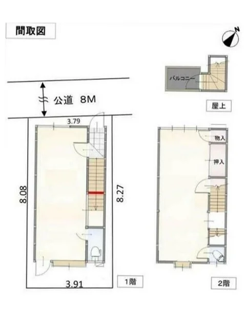 築地の事務所仕様店舗物件の平面図