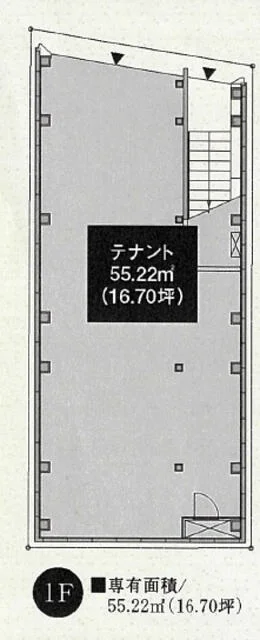 貸店舗(スケルトン)の平面図