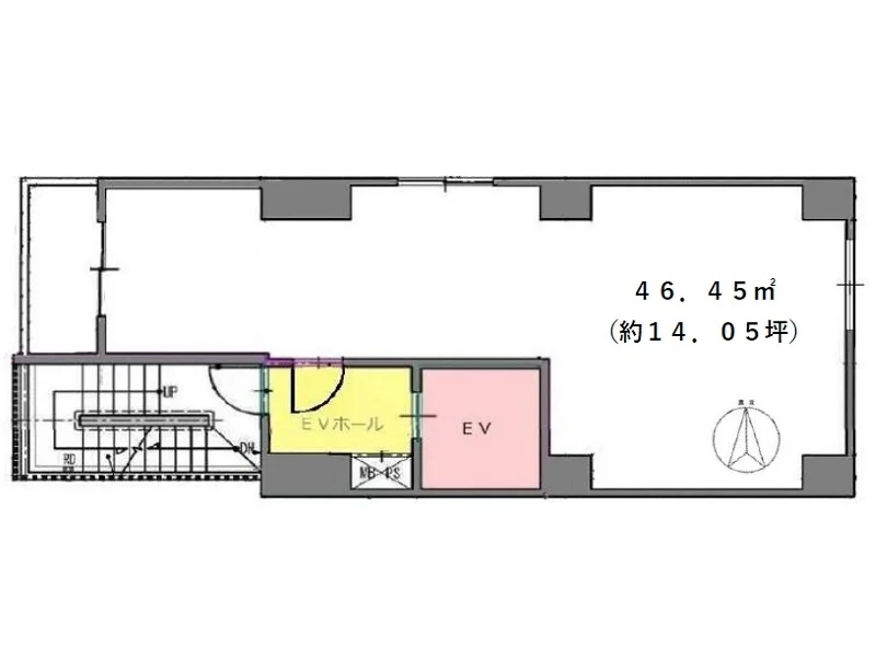 貸店舗(スケルトン)の平面図