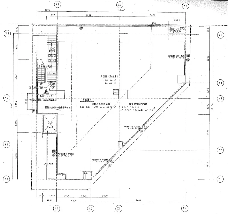 恵比寿のスケルトン物件の平面図