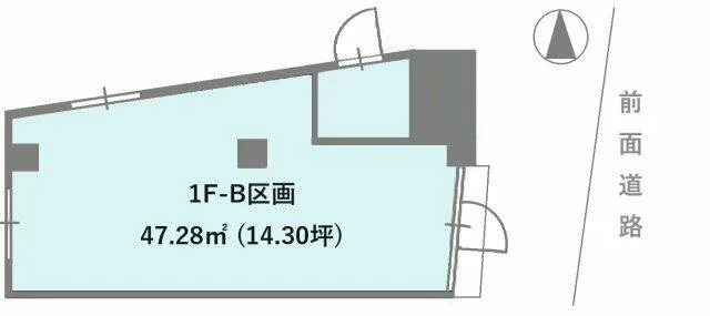 貸店舗(スケルトン)の平面図