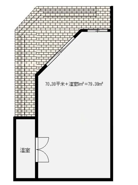 獨協大学前〈草加松原〉のスケルトン店舗物件の平面図