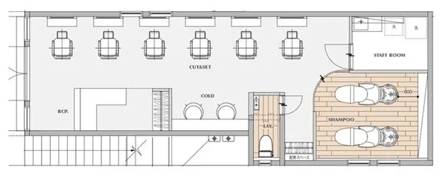 津田沼の美容室・理容室居抜きの平面図