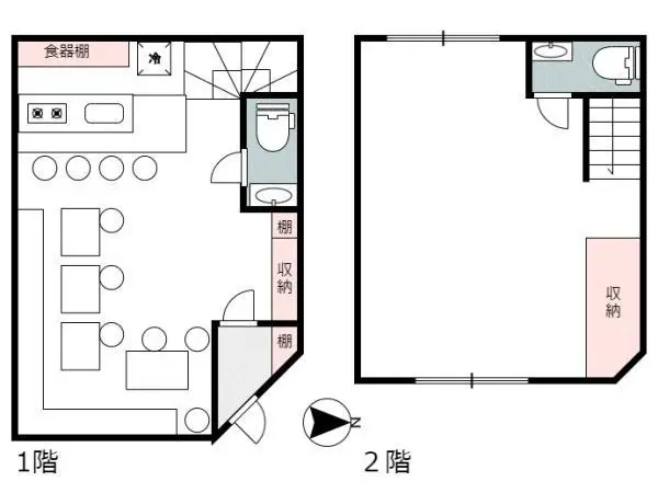 居酒屋の居抜き物件の平面図