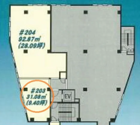 京急久里浜のスケルトン店舗物件の平面図