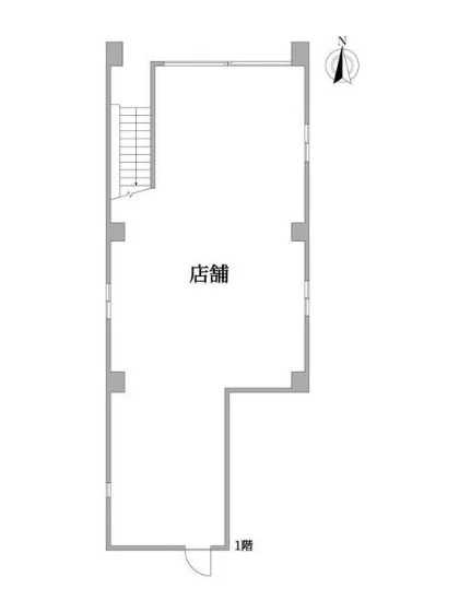 伊勢佐木長者町のスケルトン店舗物件の平面図