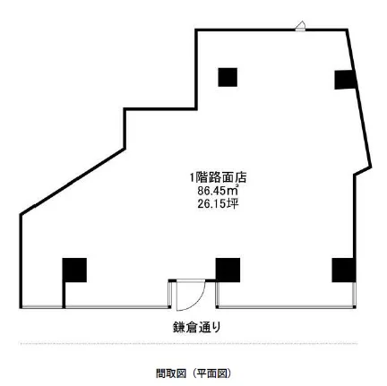 貸店舗(スケルトン)の平面図