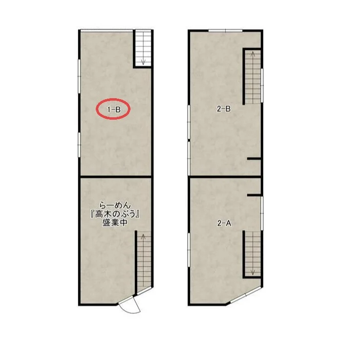 新秋津のスケルトン店舗物件の平面図
