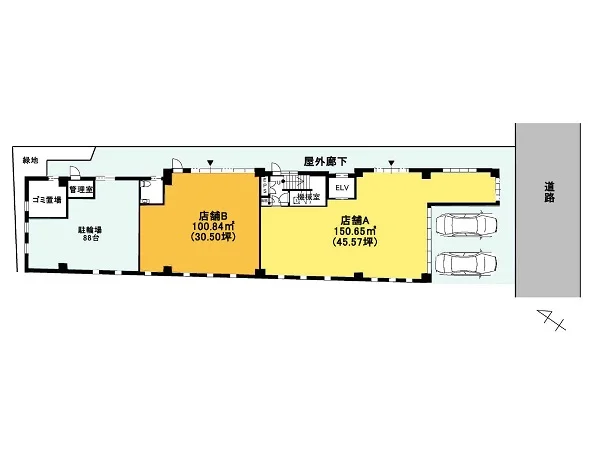 仙川のスケルトン物件の平面図