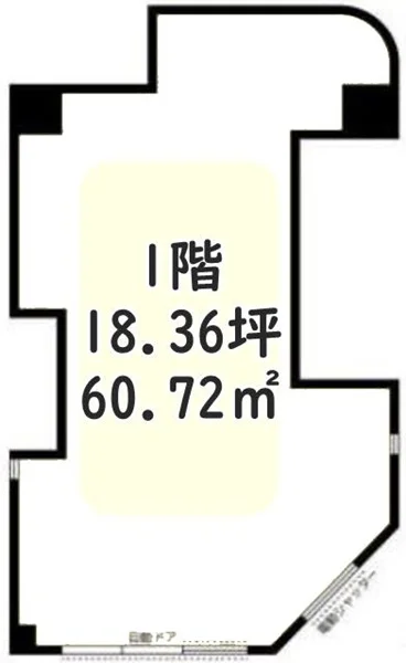 六本木の事務所仕様店舗物件の平面図