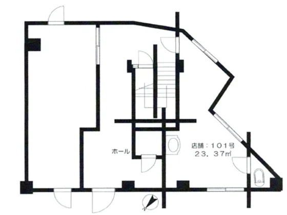 貸店舗(事務所仕様)の平面図