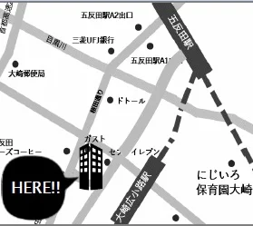 大崎広小路のスケルトン店舗物件の地図