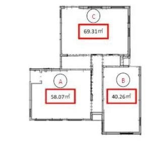 貸店舗(スケルトン)の平面図