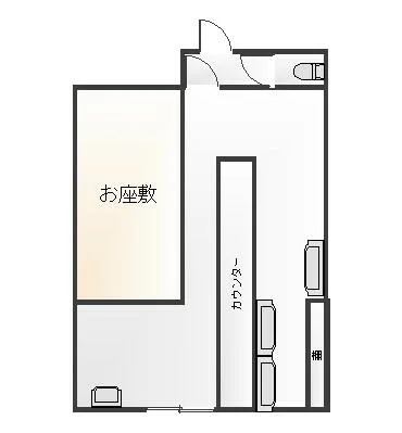 居酒屋の居抜き物件の平面図