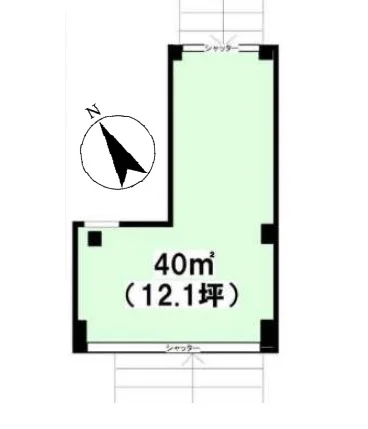 東武練馬のスケルトン店舗物件の平面図