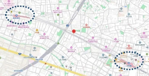 東武練馬のスケルトン店舗物件の地図