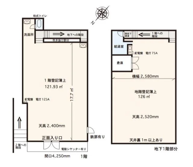 貸店舗(事務所仕様)の平面図
