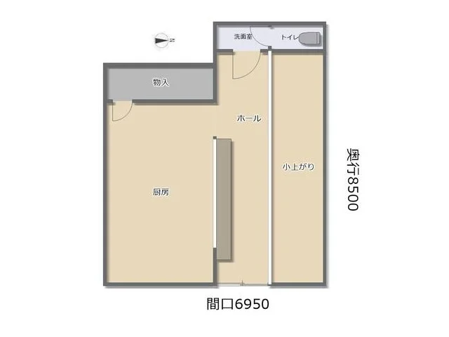 県立大学の居酒屋居抜きの平面図