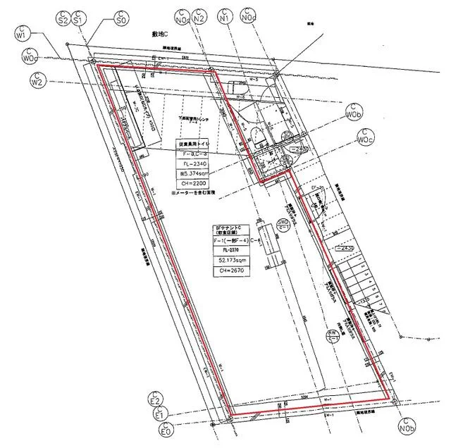 代官山の居酒屋居抜きの平面図