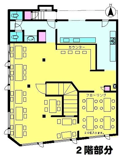 居酒屋の居抜き物件の平面図