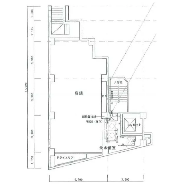 半蔵門のスケルトン物件の平面図