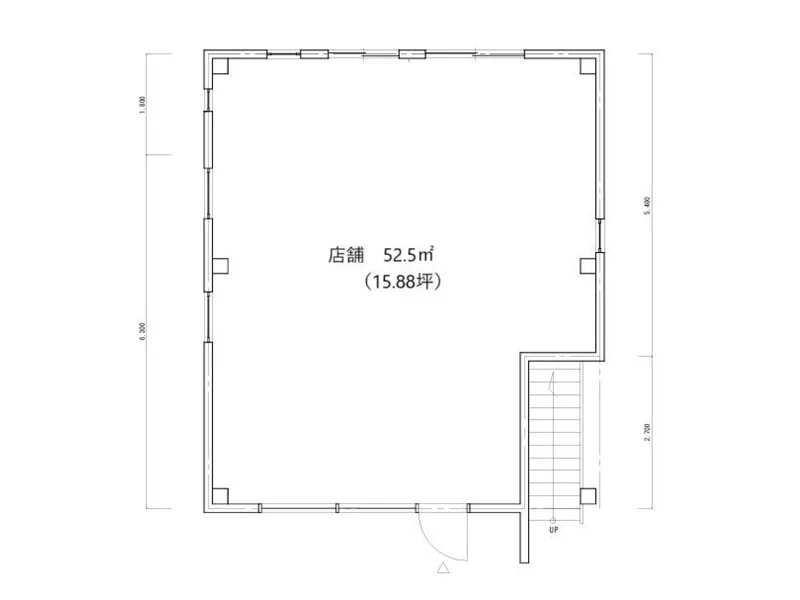 貸店舗(スケルトン)の平面図