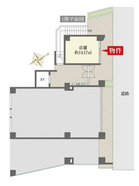 飯田橋の事務所仕様店舗物件の平面図