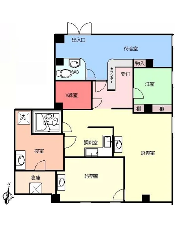 歯科の居抜き物件の平面図