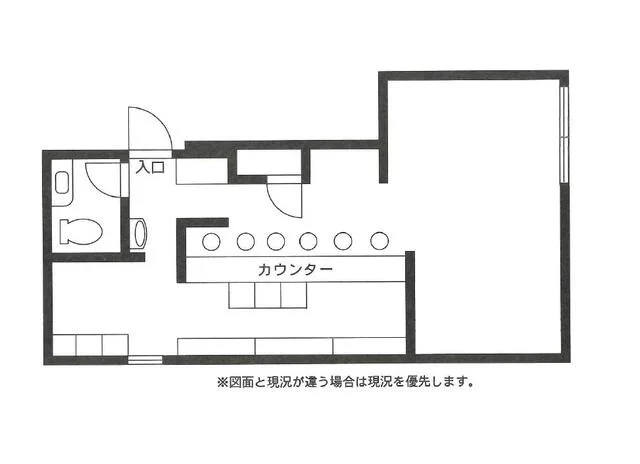 スナック・パブの居抜き物件の平面図