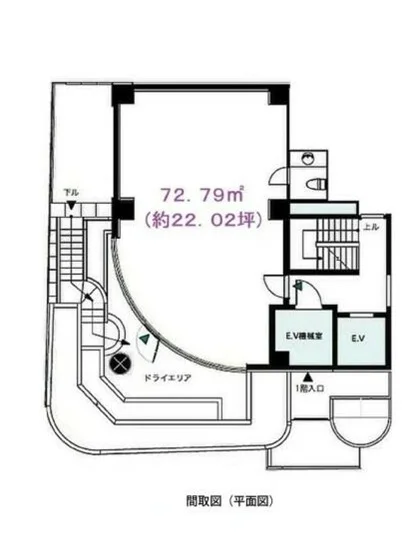 表参道の居抜き店舗の平面図