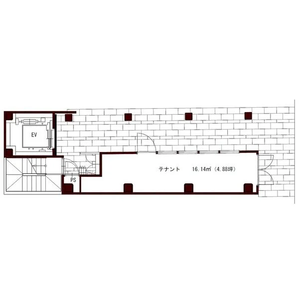 日本橋のスケルトン物件の平面図