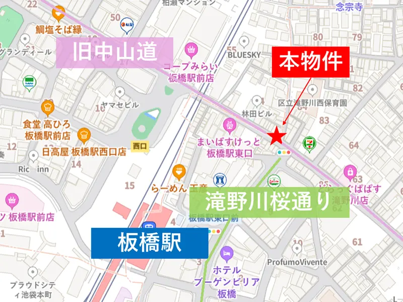 板橋のBAR・ショットバー居抜きの地図